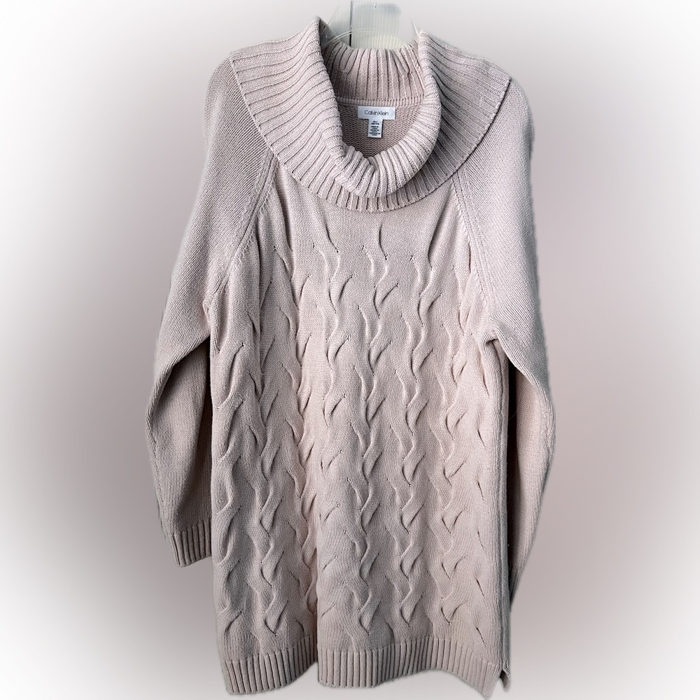 Calvin Klein Womens Dusty Pink Tunic Sweater